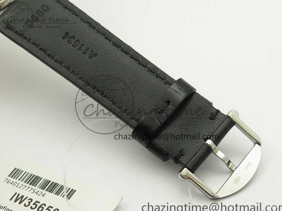 MIROTIME 0419 Portofino Automatic SS FKF 1:1 Best Edition White Dial SS Markers on Black Leather Strap A QuickDry 7138